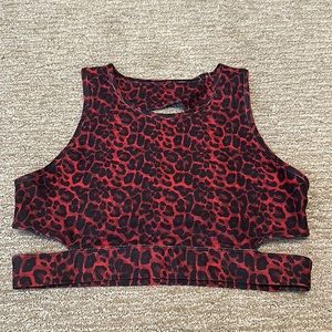 EUC Red Leopard sports bra
